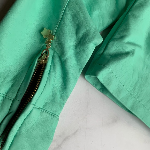 HEACH DOLLS GIRLS CROPPED FAUX LEATHER MOTO JACKET - Picture 7 of 8